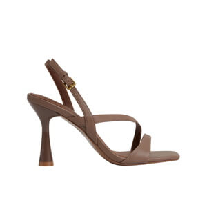 REISS Cindy Leather Cross-Strap Heeled Sandals